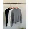 Camiseta de Manga Larga con Bordado de Cachorro y Cuello Semi Alto para Mujer, Corte Ajustado, Prenda Base, Prenda Base de Forro Polar con Cachorro y Cuello Semi Alto