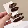 Pinza para el pelo de cuentas con estampado de leopardo para mujer, pinza lateral para la frente, nuevo modelo 2025, pinza para flequillo, pasador de alta gama, accesorio para el cabello