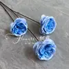 Rosas de Flores Simuladas, Materiales de Flores Azul Claro, Hortensia Simulada, Diseño de Escena de Boda, Arreglo Floral para Boda, Arreglo Floral