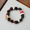 Pulsera de Grano de Café de Cerámica Jingdezhen, Refrescante y que no se decolora, Joyería de Alta Gama para Mujer, Accesorio Versátil de Nuevo Estilo Chino, Mayoreo