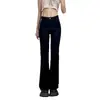 Calça jeans flare estilo americano para mulheres, nova coleção primavera/outono 2026, plus size, cintura alta, perna larga, casual, calça comprida
