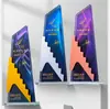 Trofeos de Cristal Creativos Personalizados para Reuniones Anuales de Empresa, Premios al Empleado Destacado, Premios de Competiciones Deportivas, Souvenirs con Grabado