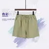 Verano Nuevo Sueltos Lino Algodón Lino Talla Grande Estudiante Deportes Casual Pantalones Cortos Mujer Pierna Ancha Suministro Directo de Fábrica