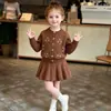 Conjunto de Suéter para Niñas para Otoño e Invierno, Nuevo Vestido de Punto con Bordado Floral, Moda Coreana Vestido Princesa Suéter para Bebés