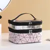 Bolsa de Cosméticos de Gran Capacidad para Mujeres, Bolsa Portátil de Almacenamiento para Cosméticos, Estuche de Maquillaje para Productos de Cuidado de la Piel de Viaje, Transparente Multifuncional Mejorado
