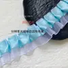 Ribete de encaje plisado de tul de poliéster de doble capa de 4 cm para accesorios de ropa, dobladillo de falda, puños, ribete de encaje de soporte para falda hecho a mano DIY
