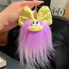 Boneca de Pelúcia Desenho Animado com Lábios Contorcidos e Cabelo Longo, Chaveiro de Carro, Pingente de Bolsa, Presente de Moda Versátil