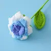 Flor de lana tejida a crochet terminada a mano creativa color degradado rosa puntiagudo ramo artificial compra de florería