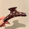 Pinza para el cabello de tamaño mediano de lunares blancos y negros estilo francés, diseñada para la parte trasera de la cabeza, un accesorio para el cabello nuevo y elegante con un aspecto sofisticado y con estilo