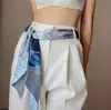 Bufanda Fina Larga de Seda para Mujer, Versátil para Primavera y Otoño 2023, Pañuelo Decorativo Pequeño Profesional de Espiga, Diadema, Lazo para Bolso, Bufanda de Cuello