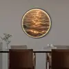 Estrellas y Mar Pintura Decorativa Redonda para Vestíbulo Pintura Iluminada con LED Estilo Lujo Ligero Pintura Colgante de Mesita de Noche Pintura de Pared de Fondo para Pasillo
