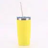 Copo Térmico de Aço Inoxidável para Gelo 20oz Pintado à Mão em Cor Pura com Tampa, Copo para Carro com Conservação de Frio para Exportação, Montado em Carro