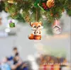 Cross-border New Natal Criativo Desenho Animado Raposa Decorações Árvore de Natal Carro Mochila Pingente