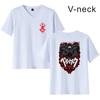 Camiseta de manga corta con cuello en V informal para parejas con estampado de anime de Amazon, estilo espada de verano, Berserk legendario, combinable