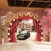 Cortina de fondo de escenario de simulación 3D bailemen Noche de Shanghái Papel tapiz de estudio clásico estilo República de China Papel tapiz de fotografía de actuación