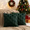 Funda de Almohada Navideña Conejo sin Relleno Piel de Conejo Acolchada Árbol de Navidad Cojín de Respaldo para Sofá del Hogar Funda de Cojín Festiva