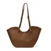 Nova bolsa tote transfronteiriça de grande capacidade, couro macio com textura TOGO, bolsa de ombro versátil com laterais expansíveis, bolsa de ombro e debaixo do braço fashion