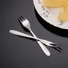 Cubiertos creativos acero inoxidable 304 tenedor de fruta palillo de fruta para el hogar tenedor de postre logo fábrica venta al por mayor
