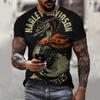 2022 Amazon Camiseta Deportiva para Hombre 3DT Verano Fitness Cuello Redondo Manga Corta Patrón de Personalidad Enmascarada Simple