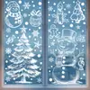 Decoraciones Navideñas, Lindos Pegatinas Estáticas de Reno y Muñeco de Nieve, Montaje de Escena para Ventana de Centro Comercial, Pegatinas de Ventana de Papá Noel