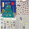 Pegatinas de Escena de Aventura de Nochebuena: Casa Miniatura Navideña 3D DIY, Sin Cortar, Collage de Microescena Festiva Inmersiva