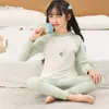 Ropa y Pantalones de Algodón Puro de Otoño para Niños, Pijamas Infantiles, Conjunto de Ropa Interior Térmica para Niños Pequeños y Medianos, Camiseta de Algodón Base para Bebés Niñas