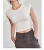 Liquidação: Camiseta de Yoga Feminina Macia em Tencel, Top Respirável de Corte Justo para Corrida