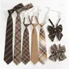 Patrón jk Chica Día Perezoso-libre Marrón Retro Marrón Raya de Corbata dk Uniforme de Soltero Masculino Corbata Estilo Preppy