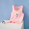 Chaleco de Algodón Lycra para Niños de Verano Delgado Niños y Niñas Bebé Niños Transpirable Camiseta Base Sin Mangas para el Vientre Ropa Infantil
