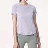 Camiseta deportiva de malla de manga corta para mujer, ropa de yoga de verano, adelgazante, fina, con cuello redondo, transpirable, para gimnasio y correr