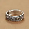 Anillo de Dragón Chino Dominante Retro para Hombre Estilo Chino Zodiaco Dragón Elegante Simple Moda Plata Tailandesa Abierto Anillo Creativo