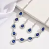 Traje de Joyería Europeo y Americano Pendientes Exagerados Incrustados de Diamantes Cadena para Clavícula Moda de Cena Collar Brillante Conjunto de Dos Piezas