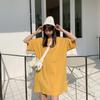 Algodón Puro Suelto 280g Verano para Mujer Manga Corta Delgado Pijama Estilo Coreano Lindo Manga Tres Cuartos Algodón Simple Gris Hogar
