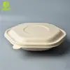 Tazón Hexagonal Ligero, Tazón Desechable Biodegradable de Pulpa para Ensalada, Caja de Empaque Ligera para Llevar el Almuerzo, Lonchera de Pulpa