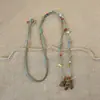 Lindo y Adorable Perro Salchicha con Forma de Corazón de Manzana Tejido con Cuerda Colorida Collar Largo para Mujer, Cadena de Cuello Versátil Cadena para Suéter