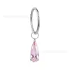 Pendientes de Piercing de Zirconia de Colores Gotas de Agua, Versión Dual Chapada en Oro de Aleación de Titanio, Pendientes Apilables Unisex, Suministro Transfronterizo