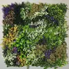 Parede de plantas simulada 100*100, parede de plantas verdes tridimensional, decoração com flores e grama artificiais, fundo verde, parede popular da internet