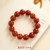 Pulsera de ágata roja pulsera roja pulsera de cuentas sueltas para hombres y mujeres regalo año de nacimiento cuentas redondas calcedonia piedra Shoushan