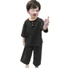 Pijama de Verano Delgado para Niños 2025 Nueva Ropa Rayada de Aire Acondicionado para Bebés, Ropa de Casa de Algodón para Niños de Verano