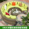 Combinación de sofá redondo de ratán para exteriores, jardín, patio, semicírculo, silla de ratán, sofá para exteriores, hotel, sofá curvo para sala de estar