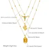 Collar de Estilo Vaquero de Venta Caliente en Comercio Exterior con Diseños Únicos Chapados en Oro de Lingotes, Cactus y Cabezas de Toro, Accesorio Multicapa y Versátil