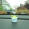 Ornamentos criativos do carro bonito dos desenhos animados gato gato macaron cor pequeno vaso de flores decorações console do carro