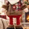 Figurilla Navideña de Venta Caliente Transfronteriza Muñeco Retráctil de Arpillera con Copo de Nieve y Cuadros Adorno de Decoración Navideña