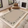 Tapete para Sala de Estar 2025, Absorvente de Água, Resistente a Manchas, Lavável, Tapete Antiderrapante para Piso de Quarto, Design Wabi-Sabi Estilo Francês, Material Veludo Cristal