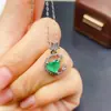 Venta al por mayor de fábrica Popular Colgante de Esmeralda Natural Plata S925 Incrustado Piedra Principal 6*6 Joyería de Lujo Venta Directa de Fábrica