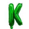 Globos de Foil de 16 pulgadas A-Z Verde 26 Letras Alfabeto Americano Números 0-9 Soportan Varios Conjuntos de Combinaciones de Globos de Papel de Aluminio