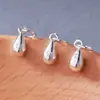Plata Pura 999 Plata Maciza Superficie Lisa Cara Sonriente Gota de Agua Colgante DIY Pulsera Trenzada con Cuentas Pendiente Encanto Accesorios de Plata