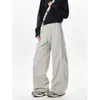 Estilo Novo de Verão Calças Masculinas Casuais Largas com Cintura Elástica de Perna Reta Moda Tendência Streetwear Cool Calças Longas