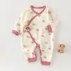 Mameluco de Mariposa para Bebé Recién Nacido 0-6 Meses Estilo Todas las Estaciones Clase A Algodón Puro Pijama Body Protección de Barriga de Bebé Cuello Asimétrico Una Pieza