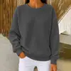 Camiseta Casual Solta de Manga Longa com Gola Redonda Lisa para Mulheres, Nova Moda Outono Europeia e Americana Transfronteiriça 2026